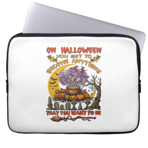 Halloween Werde Alles Kessel Katze Geist Kürbis Laptopschutzhülle