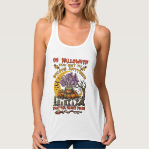 Halloween Werde Alles Kessel Katze Geist Kürbisse Tank Top