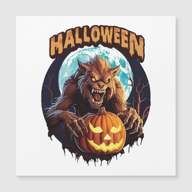 Halloween Werewolf Magnetkarte (Vorderseite)