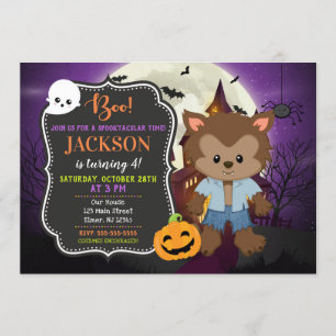 Halloween Werewolf zum Geburtstag Einladung