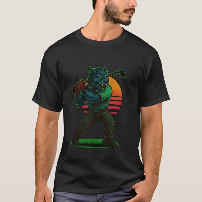 Halloween Werwolf Golfen T-Shirt (Vorderseite)