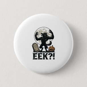 Halloween-Werwolf-Shirt Vintage-Mond-Prägung Button