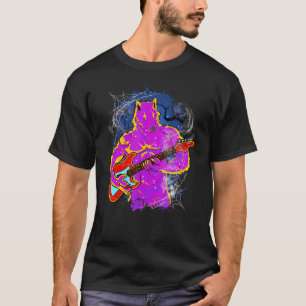 Halloween Werwolf spielt Gitarre Musik Lykanthrop T-Shirt
