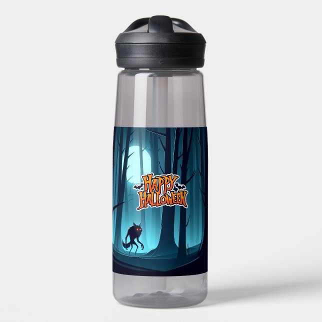 Halloween Werwolf und Kürbis Trinkflasche (Vorne)