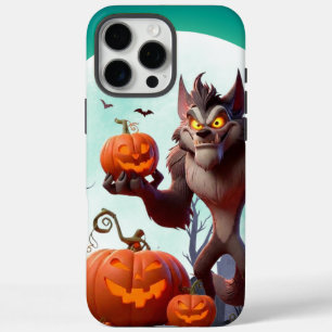 Halloween-Werwolf und Kürbisse iPhone 16 Pro Max Hülle