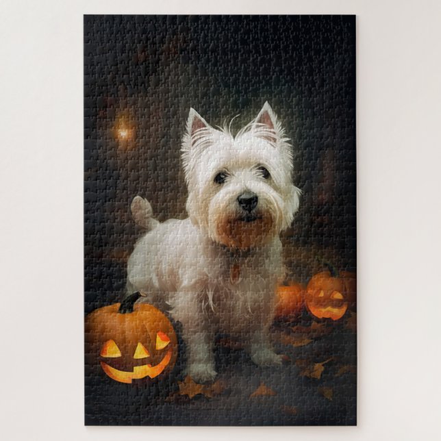 Halloween West Highland White Terrier Pumpkins (Vertikal)