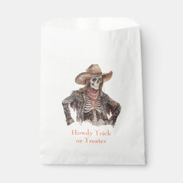 Halloween Western Brauner Cowboy-Skelett Geschenktütchen