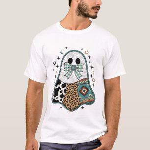 Halloween Western Cowboy Geist Kariertes Band Pfer T-Shirt