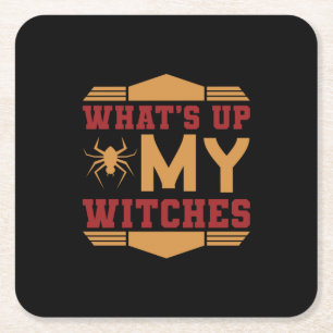 Halloween What Up My Witches Rechteckiger Pappuntersetzer