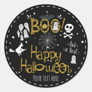 Halloween Whimsical Handgezeichnete Kostüm-Party Runder Aufkleber