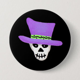 Halloween Whimsy Skeleton Skull Button Abzeichen