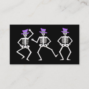 Halloween Whimsy Tanzen Skelette Lila Top Hat Visitenkarte