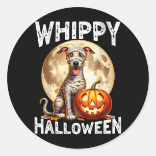 Halloween Whippet Hund Runder Aufkleber