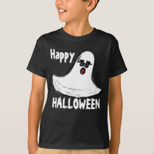 Halloween White Black Ghost T-Shirt
