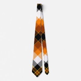 Halloween White, Orange, Yellow und Black Pläd Krawatte