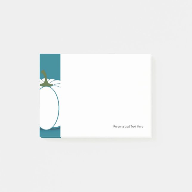 Halloween White Pumpkin Design Illustration Post-it Klebezettel (Vorderseite)