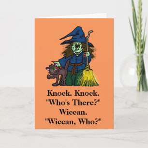 Halloween Wiccan Knock Carte de plaisanterie