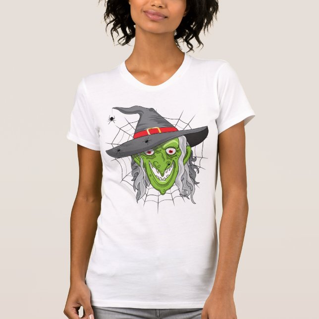 Halloween Wicked Green Hexe T-Shirt (Vorderseite)