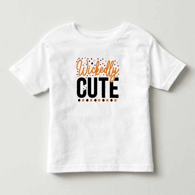 Halloween Wickly Niedlich Orange Black Kleinkind T-shirt (Vorderseite)