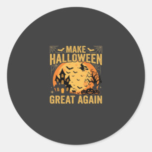 Halloween wieder großartig Spukhaus Kürbis Runder Aufkleber