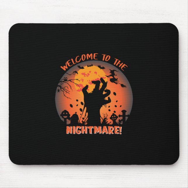 Halloween Willkommen im Albtraum Mousepad (Vorne)
