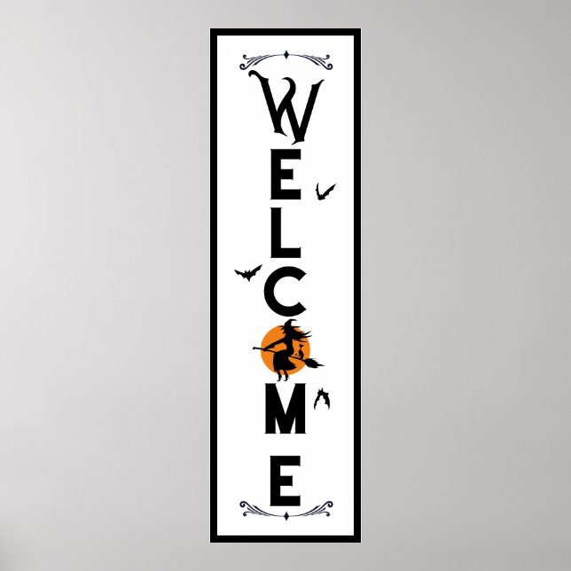 Halloween Willkommen | Lecker Spaß lange Haustür Poster (Vorne)