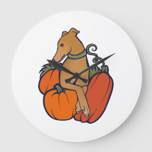 Halloween-Windhund Große Wanduhr
