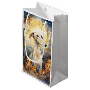 Halloween-Windhund mit Kürbissen Gruselig Kleine Geschenktüte