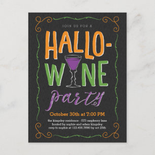 Halloween Wine Party Einladung Postcard
