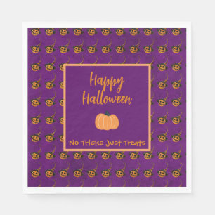 Halloween winzige Orangenkürbis tricksen oder gönn Serviette