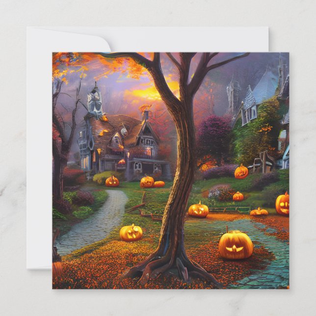 Halloween wird am 31. Oktober gefeiert Mitteilungskarte (Vorderseite)