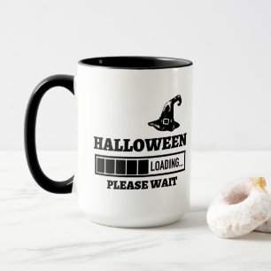 Halloween wird geladen, bitte warten Text schwarz  Tasse