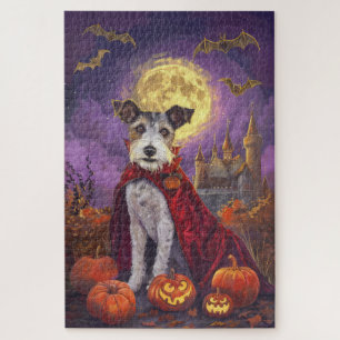 Halloween Wirefox Terrier Vampire Pumpkins Beängst