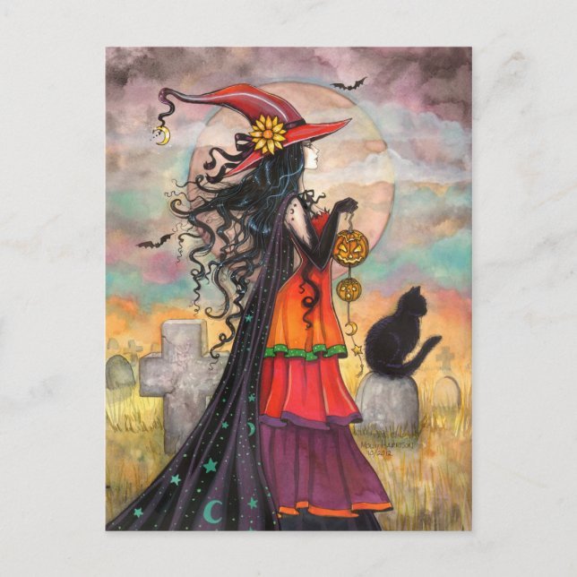 Halloween Witch Fantasy Art von Molly Harrison" Postkarte (Vorderseite)