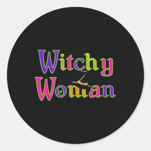 Halloween Witch Hexchy Woman Trick Leckerei Runder Aufkleber
