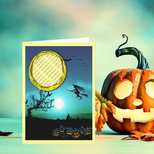 Halloween Witch, Jack o' Lanterns, Foto von Frame Karte (Von Creator hochgeladen)