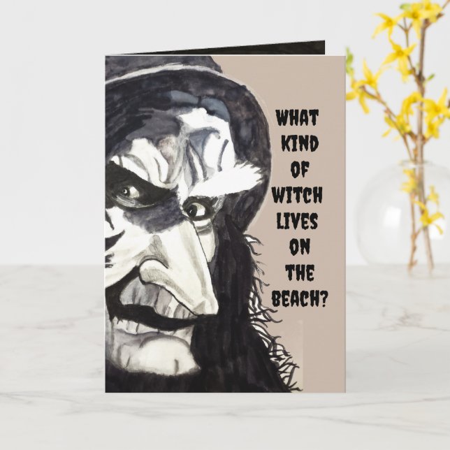 HALLOWEEN WITCH JOKE-Karte Karte (Gelbe Blume)