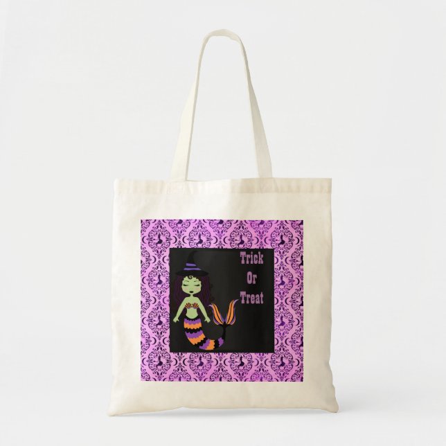 Halloween Witch Mermaid traitement sac Sac fourre- (Devant)