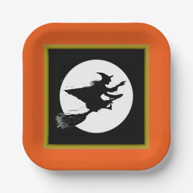 Halloween Witch Pappteller (Vorderseite)