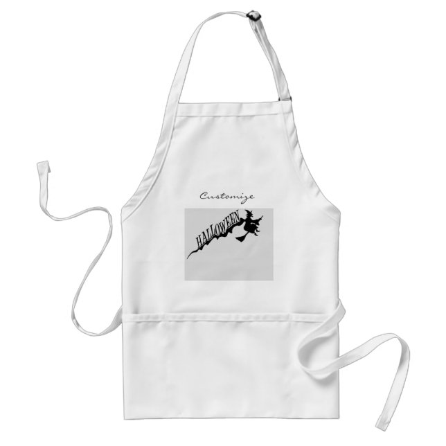 Halloween Witch Riding Broom Thunder_Cove Schürze (Vorne)