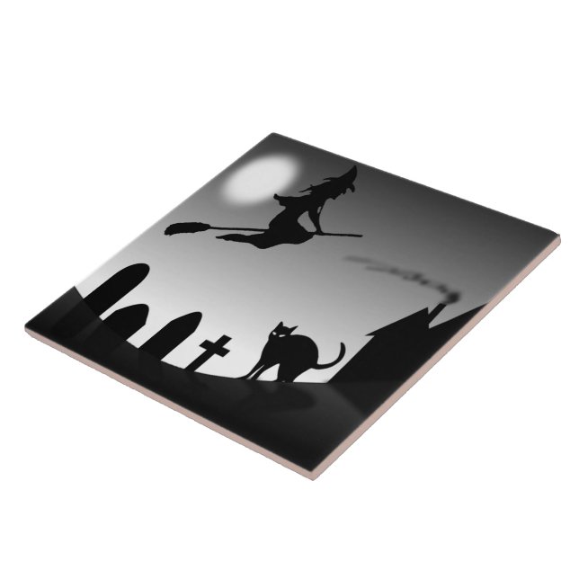 HALLOWEEN WITCH SILHOUETTE FLIESE (Seite)