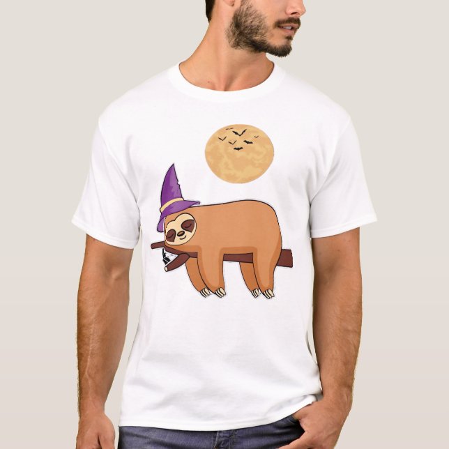 Halloween Witch Sloth Oversized T-Shirt (Vorderseite)