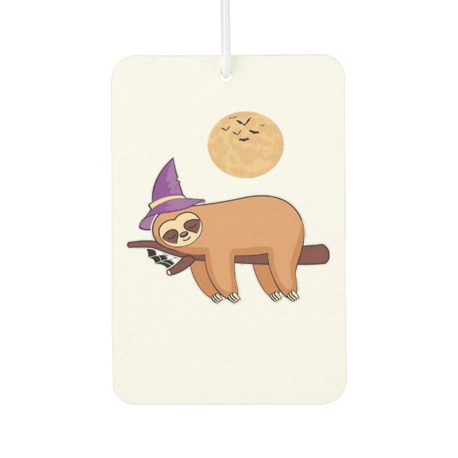 Halloween Witch Sloth Oversized T-Shirt Autolufterfrischer (Vorderseite)