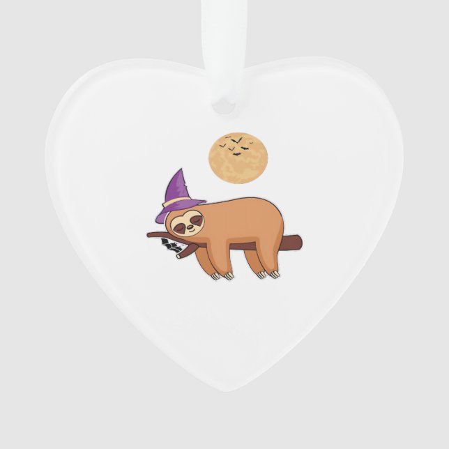 Halloween Witch Sloth Oversized T-Shirt Ornament (Vorderseite)