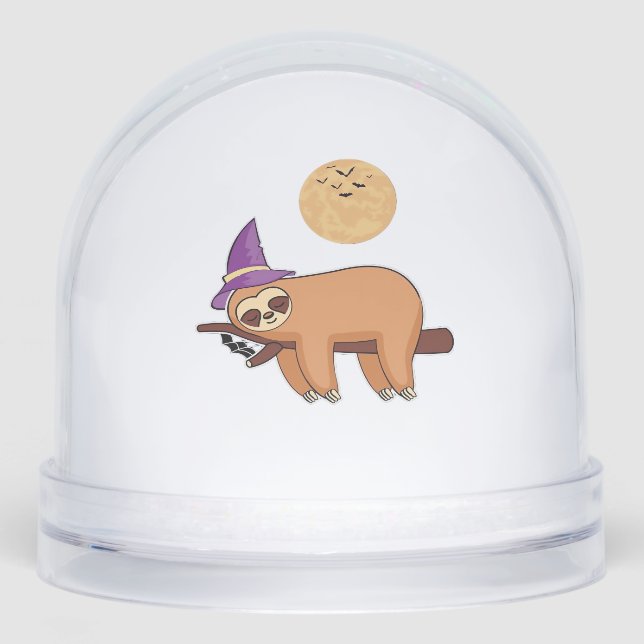 Halloween Witch Sloth Oversized T-Shirt Schneekugeln (Vorderseite)