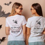 Halloween Witch von Honor Bachelorette T - Shirt<br><div class="desc">Diese Hexe aus Ehrenzeichen Junggeselinnen-Abschied T - Shirt hat ein unheimliches Halloween-Design mit einem komplimentierenden Schriftart an Regenbogenskripten. Dies ist das perfekte Kompliment zu einem Halloween-Hexentheater-Junggeselinnen-Abschied,  schauen Sie in den Shop für passende Hexenbachelorette-Gegenstände und prächtige Hexenmeister-T - Shirt.</div>