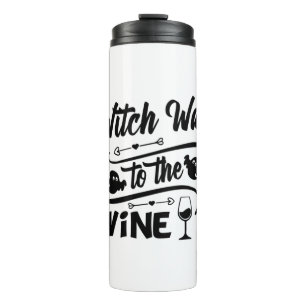 Halloween Witch Way To The Wine Birthday Thermosbecher