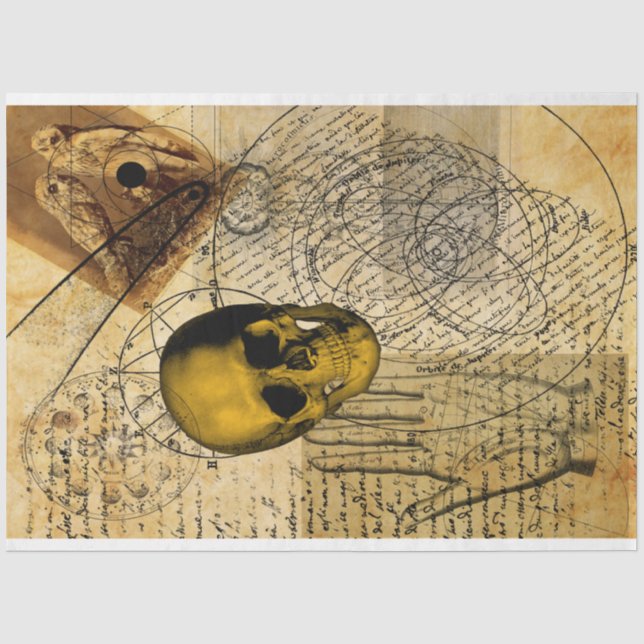 Halloween Witchcraft Alchemy Vintag Ephemera Seidenpapier (Vorderseite)