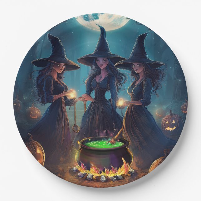 Halloween Witches Brew Pappteller (Vorderseite)
