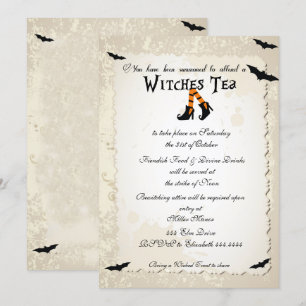 Halloween Witchs' Tea-Party Einladung